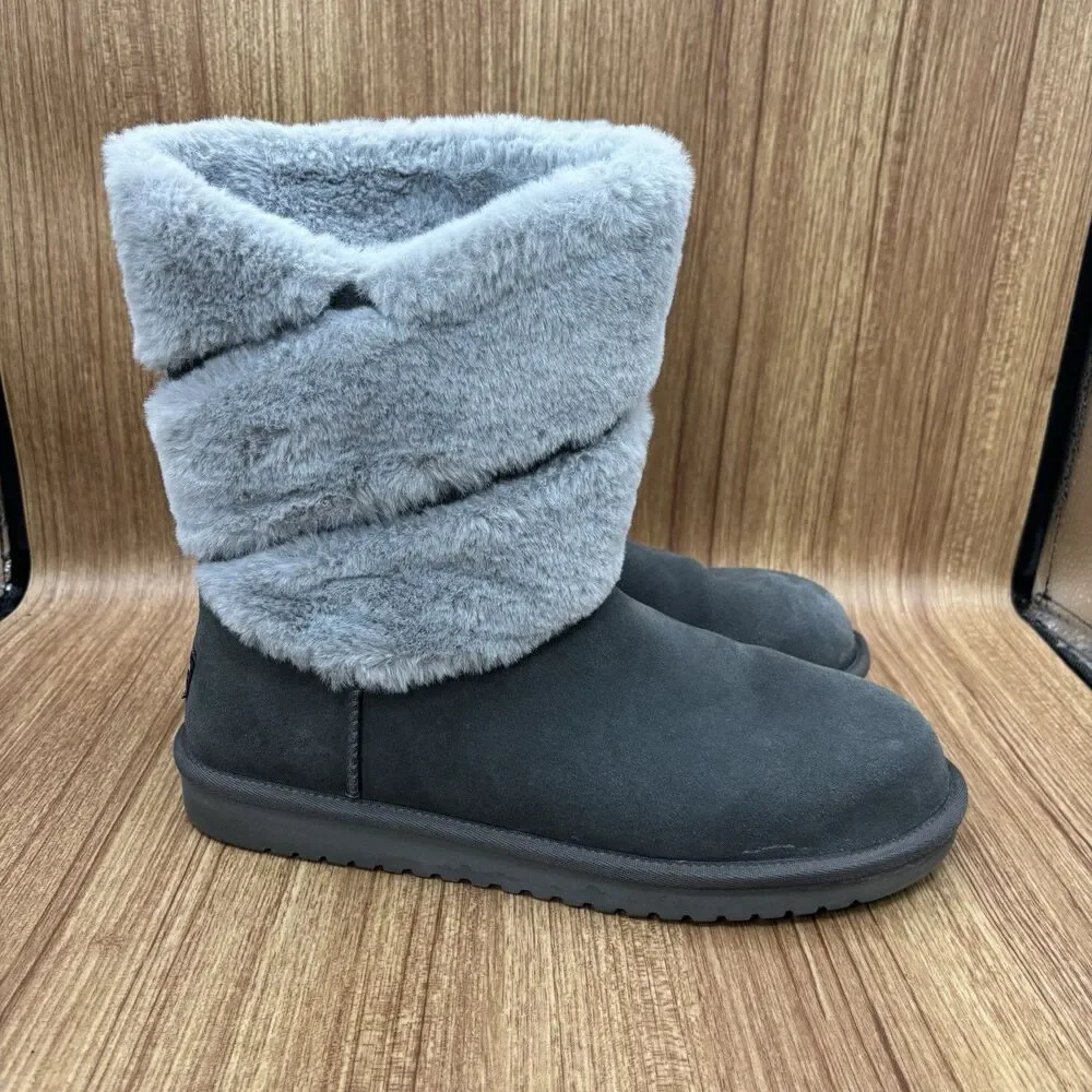 Koolaburra‎ by UGG Women's Dezi Faux Fur Short Boots US 11 EU 42 Gray